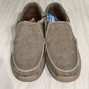 Skechers Loafers Men's 12‎ Relaxed Fit Creston Moseco Shoes Khaki Memory Foam